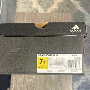 Adidas Solar Boost 19 M Running Shoes - Men’s Size 7.5 - White/Gray (Brand New)